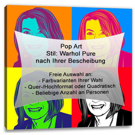 Pop-Art vom Foto - 4-Warhol pure eigene Beschreibung (wpu-4-00) - Künstlerisches Pop-Art Bild vom eigenen Foto