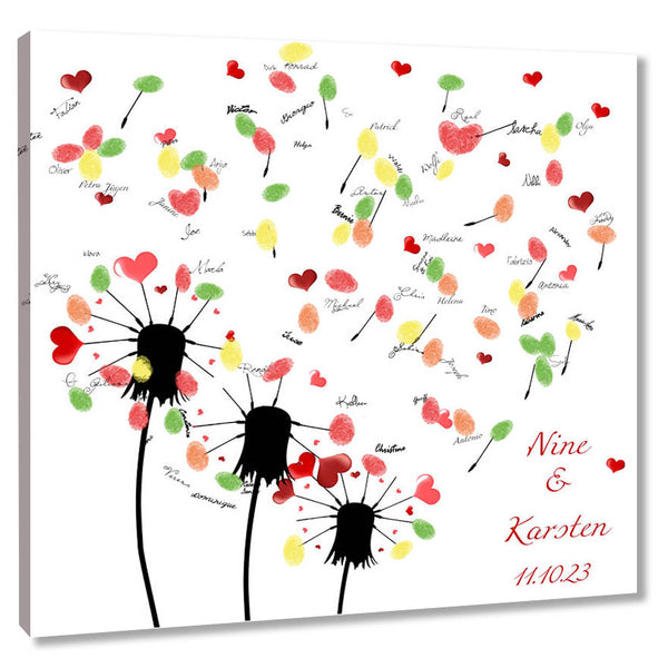 Fingerabdruck-Leinwand - Pusteblume - Fingerabdruck Leinwand