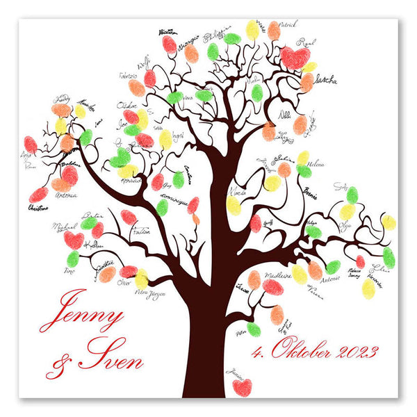 Fingerabdruck-Leinwand - Wishingtree Gäste - Fingerabdruck Leinwand
