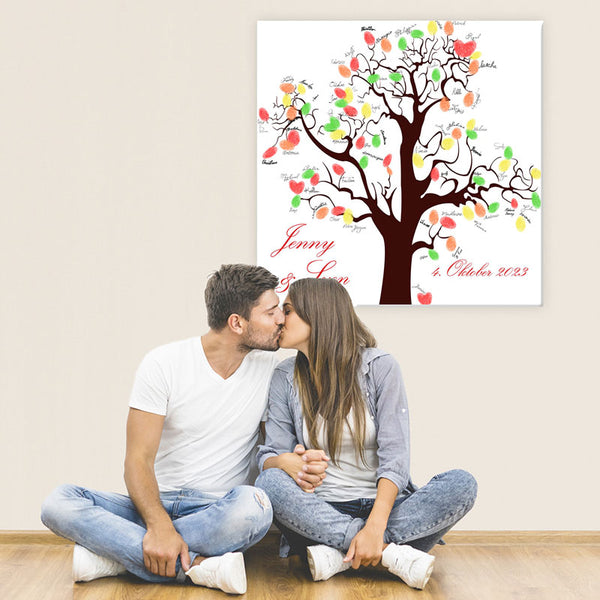 Fingerabdruck-Leinwand - Wishingtree Gäste - Fingerabdruck Leinwand