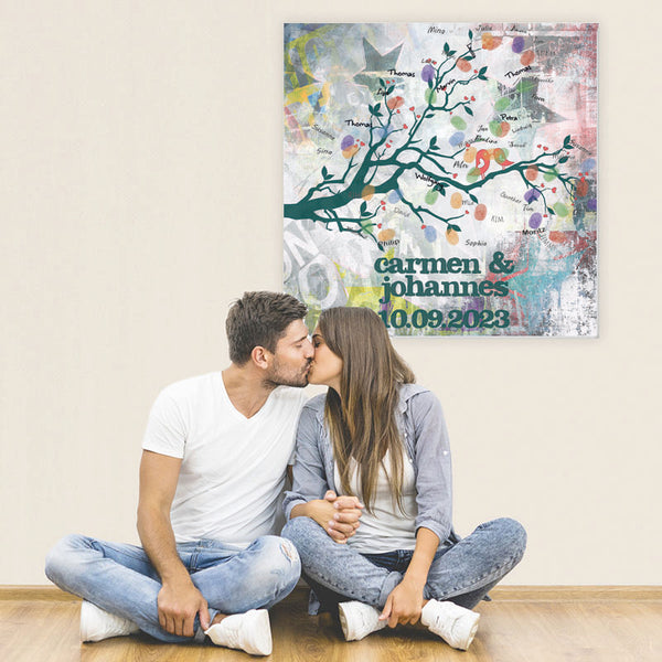 Fingerabdruck-Leinwand - Pop Hintergrund - Fingerabdruck Leinwand