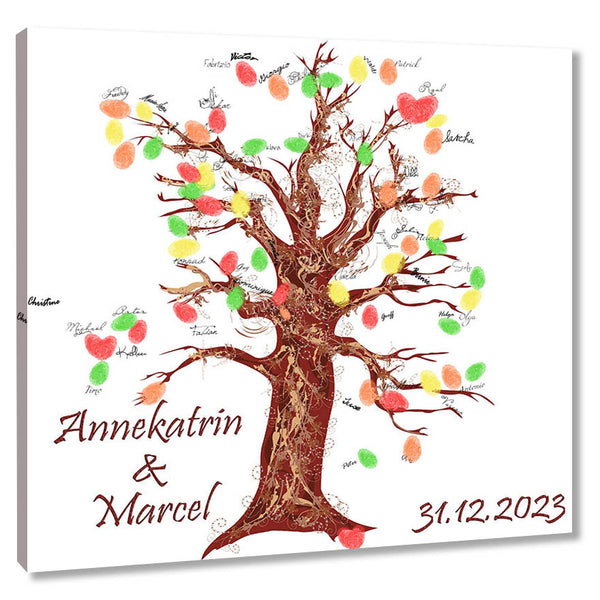 Fingerabdruck-Leinwand - Fingerabdruck Baum - Fingerabdruck Leinwand