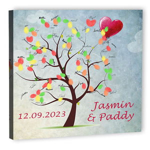 Fingerabdruck-Leinwand - Weddingtree Herzluftballon - Fingerabdruck Leinwand