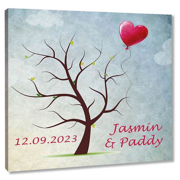 Fingerabdruck-Leinwand - Weddingtree Herzluftballon - Fingerabdruck Leinwand