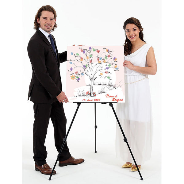 Fingerabdruck-Leinwand - Wedding-Tree-Vorlage Sonne - Fingerabdruck Leinwand