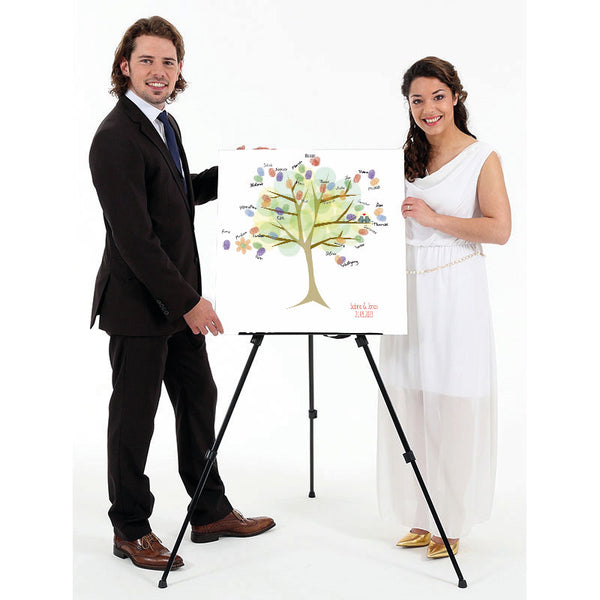 Fingerabdruck-Leinwand - Hochzeit-Baum Braun - Fingerabdruck Leinwand