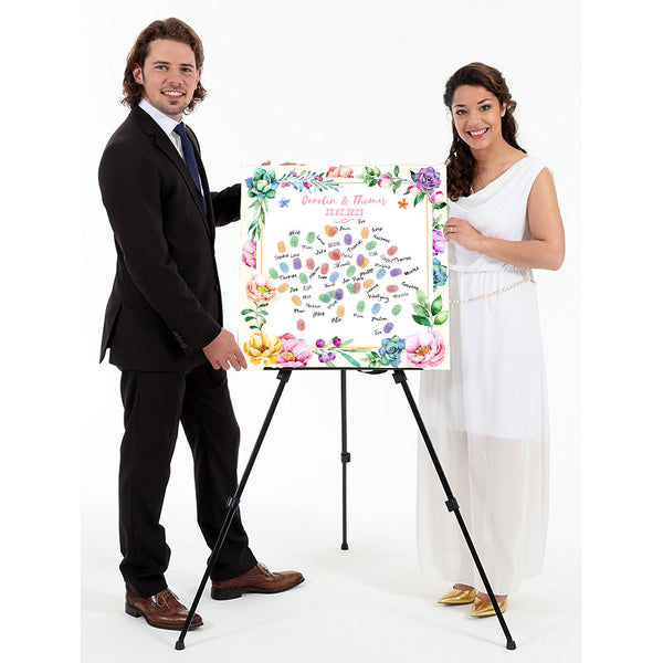 Fingerabdruck-Leinwand - Blumenrahmen - Fingerabdruck Leinwand