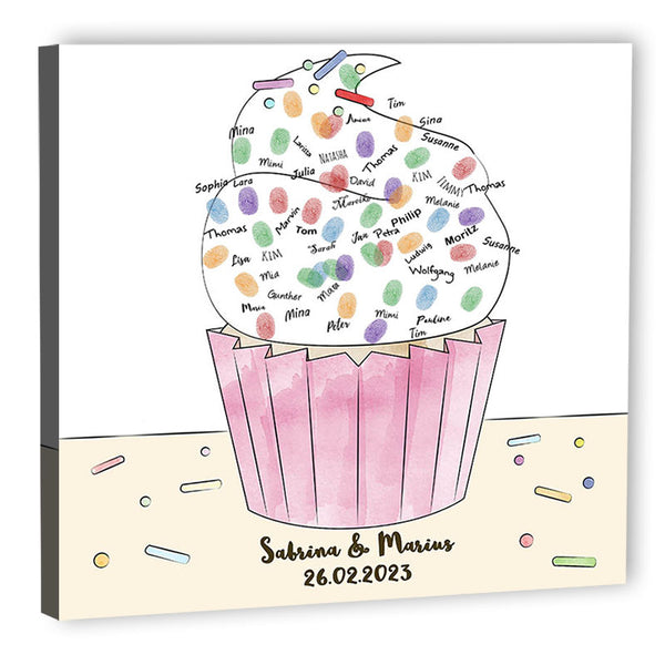 Fingerabdruck-Leinwand - Cupcake - Fingerabdruck Leinwand