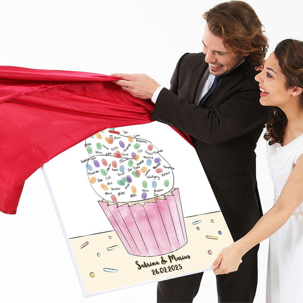 Fingerabdruck-Leinwand - Cupcake - Fingerabdruck Leinwand