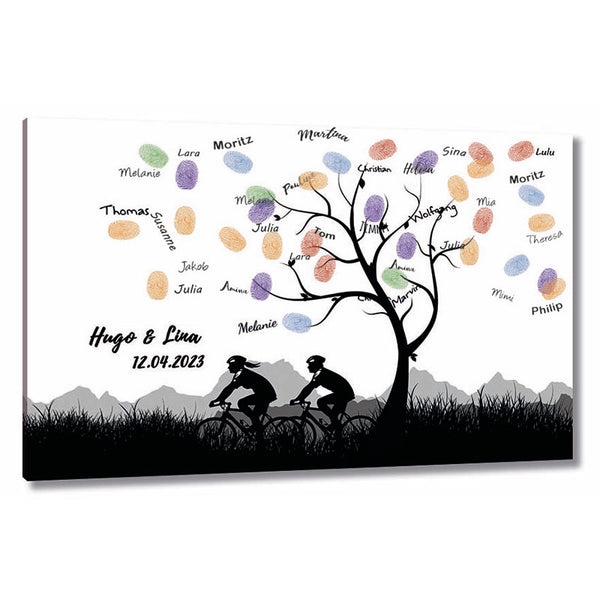 Fingerabdruck-Leinwand - Mountainbike - Fingerabdruck Leinwand