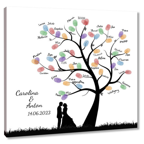 Fingerabdruck-Leinwand - Paarbaum Schwur - Fingerabdruck Leinwand