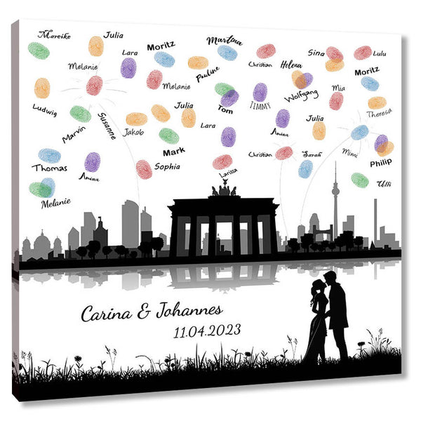 Fingerabdruck-Leinwand - Skyline Berlin - Fingerabdruck Leinwand