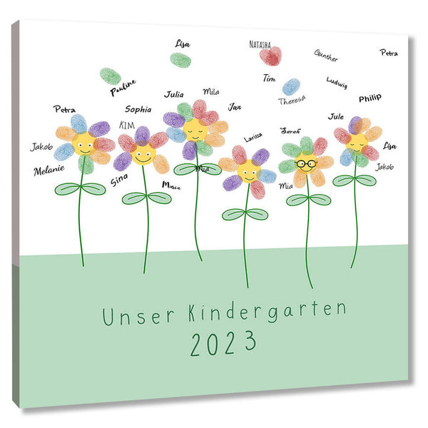 Fingerabdruck-Leinwand - Unser Kindergarten - Fingerabdruck Leinwand