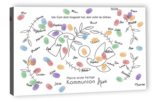 Fingerabdruck-Leinwand - Heilige Kommunion - Fingerabdruck Leinwand