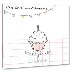 Fingerabdruck-Leinwand - Konfetti Cupcake - Fingerabdruck Leinwand