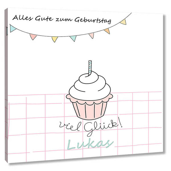 Fingerabdruck-Leinwand - Konfetti Cupcake - Fingerabdruck Leinwand