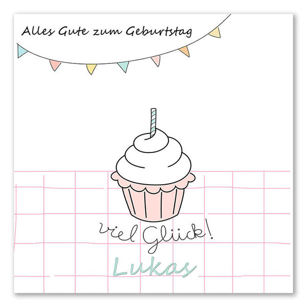 Fingerabdruck-Leinwand - Konfetti Cupcake - Fingerabdruck Leinwand