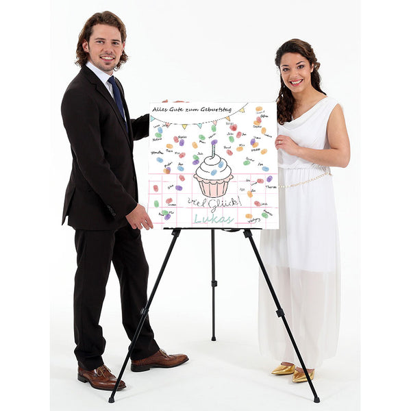 Fingerabdruck-Leinwand - Konfetti Cupcake - Fingerabdruck Leinwand