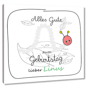 Fingerabdruck-Leinwand - Raupe - Fingerabdruck Leinwand