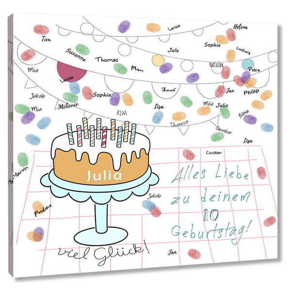 Fingerabdruck-Leinwand - Torte - Fingerabdruck Leinwand