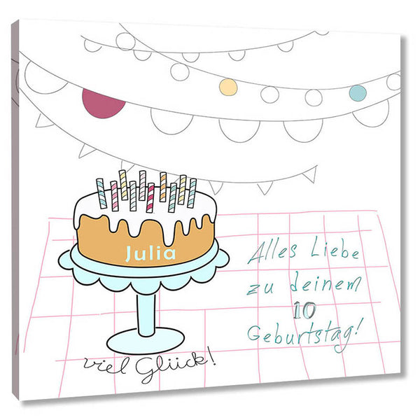 Fingerabdruck-Leinwand - Torte - Fingerabdruck Leinwand