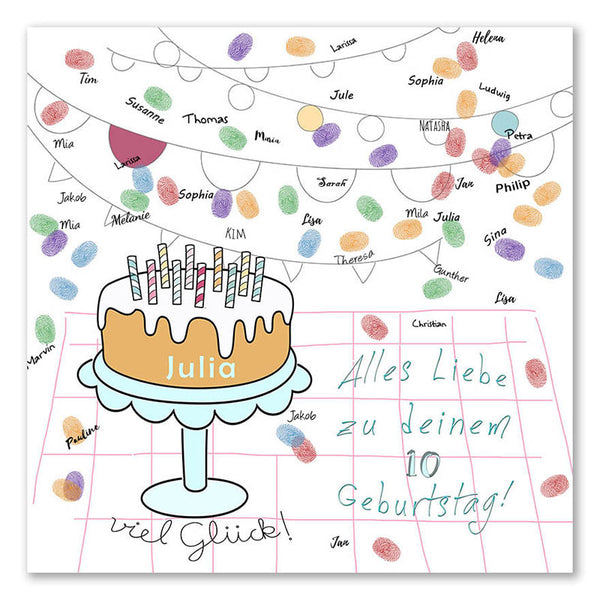 Fingerabdruck-Leinwand - Torte - Fingerabdruck Leinwand
