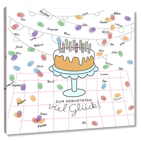 gummibaum gedicht zum geburtstag Fingerabdruck-Leinwand