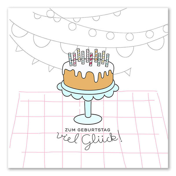 Fingerabdruck-Leinwand - Geburtstags Torte - Fingerabdruck Leinwand