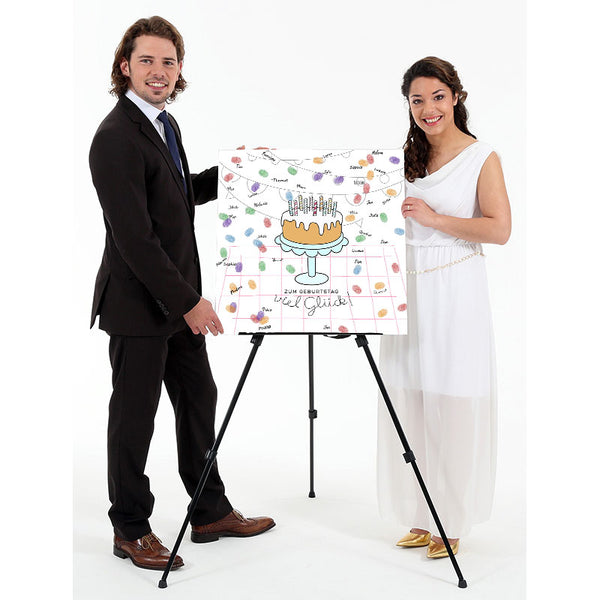 Fingerabdruck-Leinwand - Geburtstags Torte - Fingerabdruck Leinwand