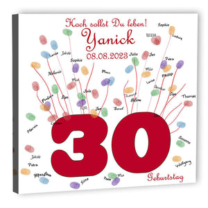 Fingerabdruck-Leinwand - 80. Geburtstag - Fingerabdruck Leinwand