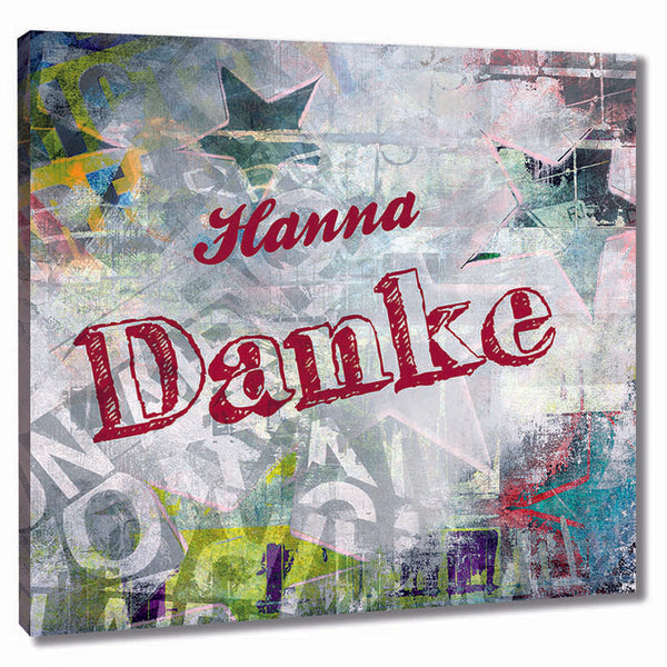 Fingerabdruck-Leinwand - Danke - Fingerabdruck Leinwand
