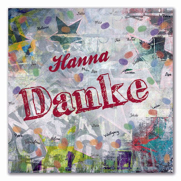 Fingerabdruck-Leinwand - Danke - Fingerabdruck Leinwand