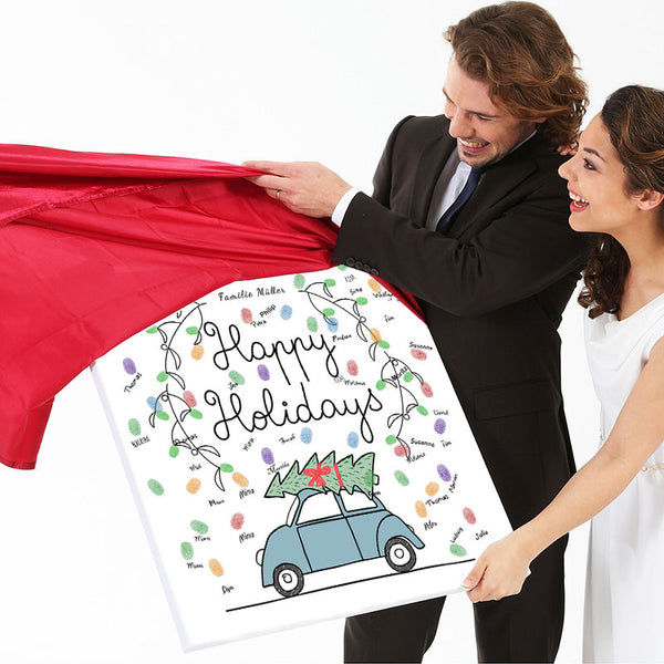 Fingerabdruck-Leinwand - Happy Holiday - Fingerabdruck Leinwand