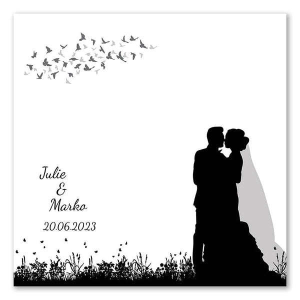 Fingerabdruck-Leinwand - Hochzeitspaar - Fingerabdruck Leinwand