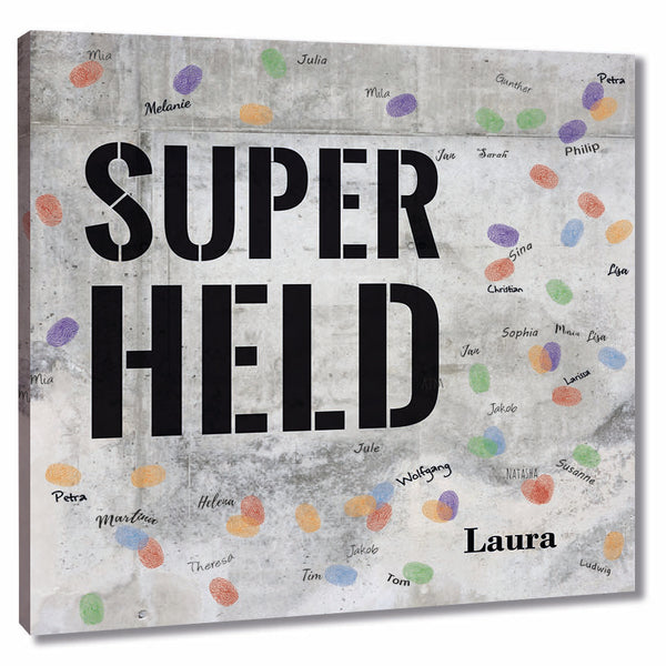 Fingerabdruck-Leinwand - Superheld - Fingerabdruck Leinwand