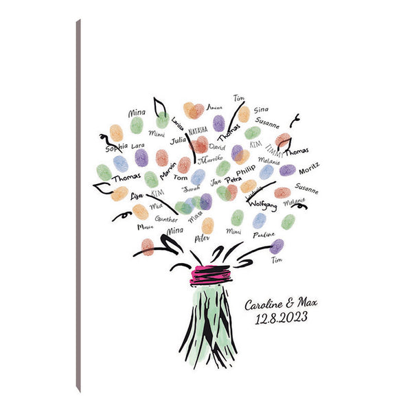 Fingerabdruck-Leinwand - Blumenstrauss - Fingerabdruck Leinwand