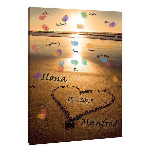 Fingerabdruck-Leinwand - Sonnenuntergang - Fingerabdruck Leinwand