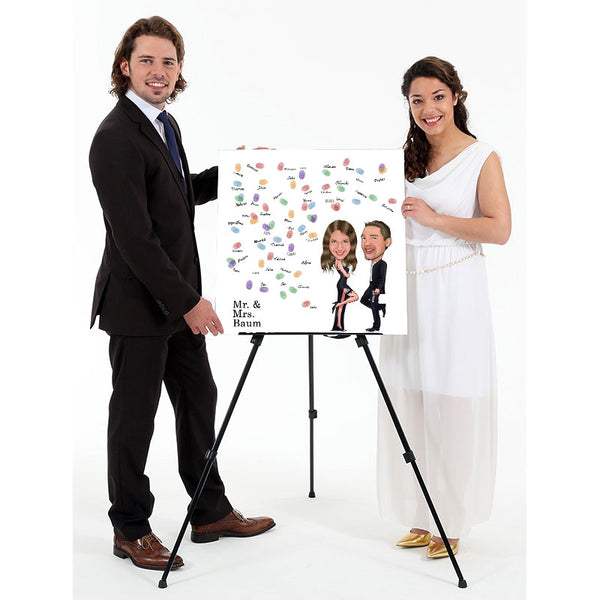 Fingerabdruck-Leinwand - Hochzeitspaar Mr und Mrs (fpca889) - Fingerabdruck Leinwand