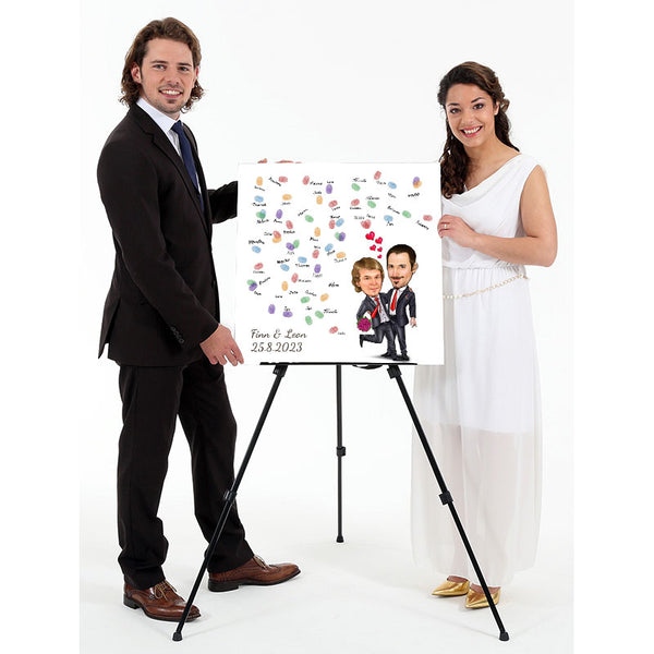 Fingerabdruck-Leinwand - Hochzeitspaar 2 Männer (fpca1003) - Fingerabdruck Leinwand