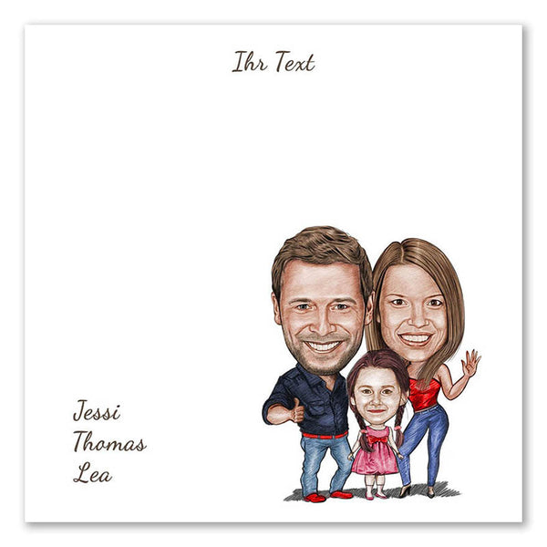 Fingerabdruck-Leinwand - Karikatur Familie (fpca1311) - Fingerabdruck Leinwand