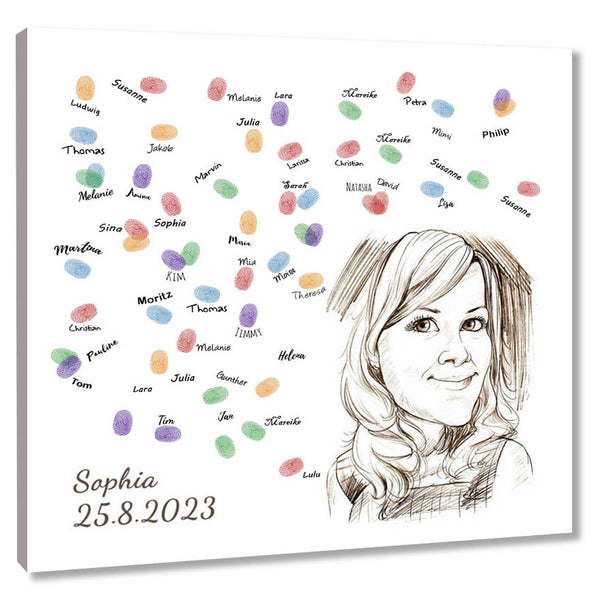 Fingerabdruck-Leinwand - Karikatur Line (fpca1127) - Fingerabdruck Leinwand