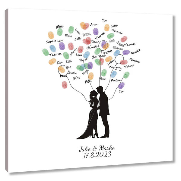 Fingerabdruck-Leinwand - Liebe Ballons - Fingerabdruck Leinwand