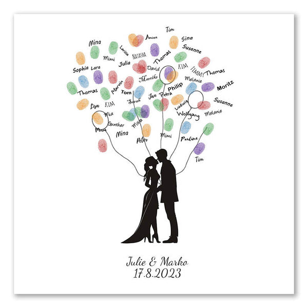 Fingerabdruck-Leinwand - Liebe Ballons - Fingerabdruck Leinwand