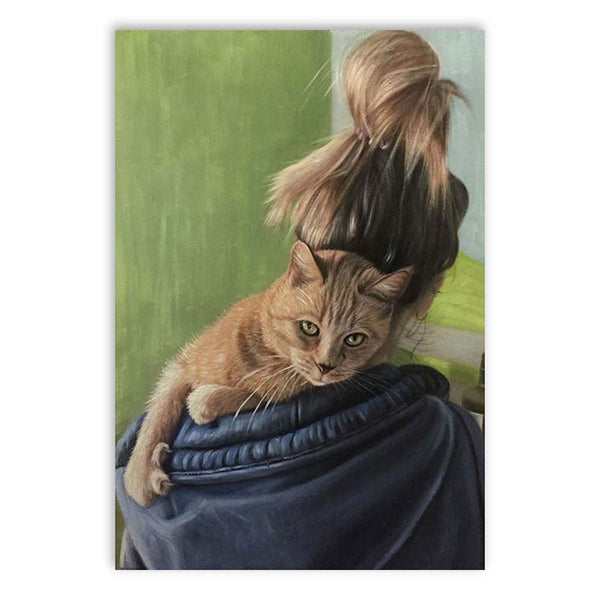 Katzen Portrait auf Leinwand - Ölgemälde
