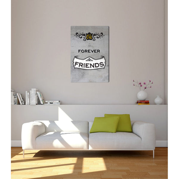 Spruch auf Leinwand - Forever Friends - Witziger Spruch auf Leinwand