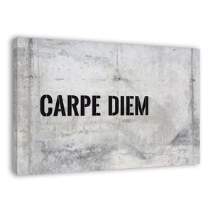 Spruch auf Leinwand - Carpe Diem Stein - Witziger Spruch auf Leinwand