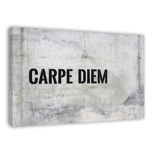 Spruch auf Leinwand - Carpe Diem Stein - Witziger Spruch auf Leinwand