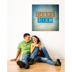 Spruch auf Leinwand - Carpe Diem - Witziger Spruch auf Leinwand
