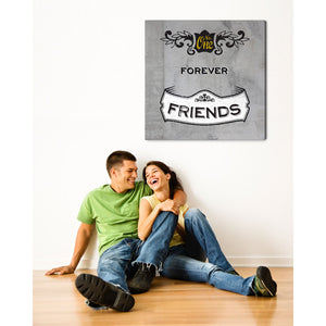 Spruch auf Leinwand - Forever  Friends - Witziger Spruch auf Leinwand