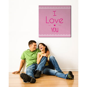 Spruch auf Leinwand - I love you - Witziger Spruch auf Leinwand